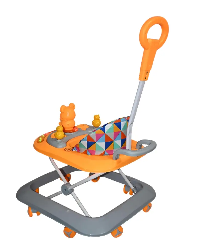 Milo Adjustable Led Light Baby Walker with Parent Push Handle, Colourful Activity Tray, Geometric Pattern Seat - Image 4