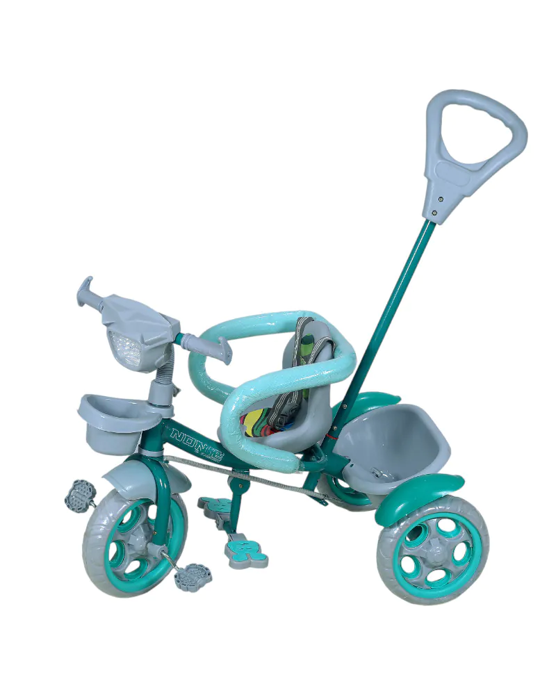 Hexa Grey Jungla Parental Tricycle with safety harness and push handle